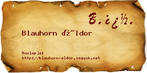 Blauhorn Áldor névjegykártya